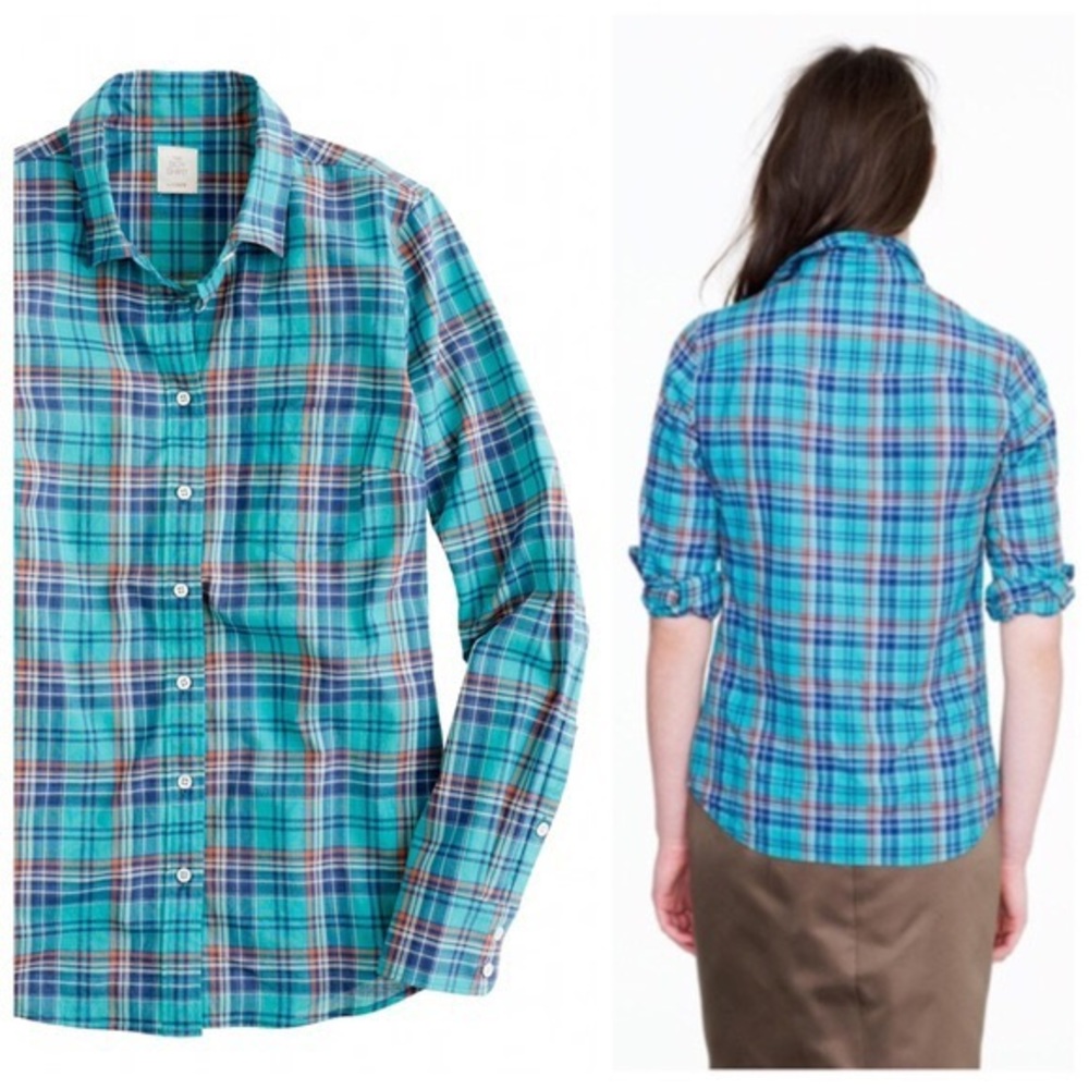 J.Crew Boy Fit Button-Down Plaid Shirt Boy Fit